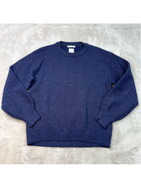 Zara Knit Sweater Blue Sparkle Girls Size 13-14 Balloon Sleeve Crewneck